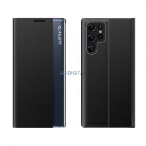 Noua husă Sleep View pentru Samsung S24 Ultra cu clapetă - negru