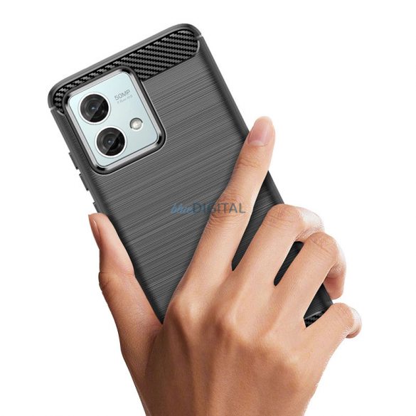 Husa Carbon pentru Motorola Moto G84 - neagra