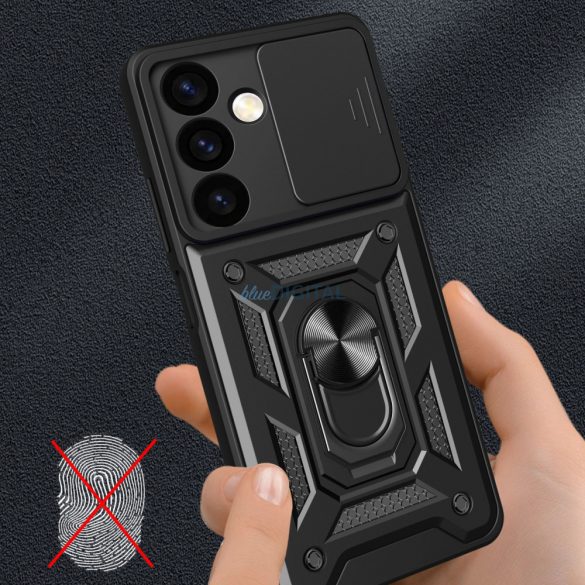 Husă blindată Hybrid Armor Camshield pentru Samsung Galaxy S24 cu husă pentru cameră - neagră