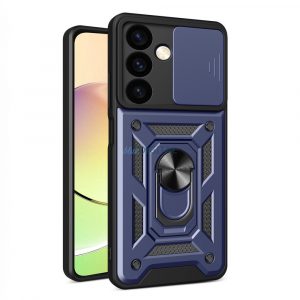 Husa blindata Hybrid Armor Camshield pentru Samsung Galaxy S24+ cu husa pentru camera - albastra