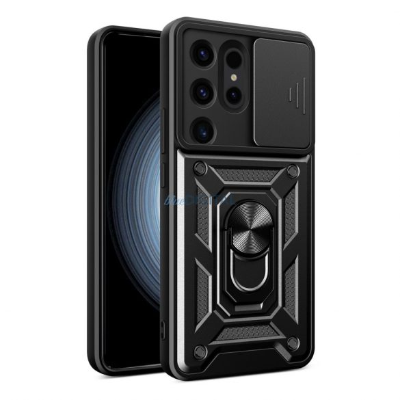 Husa Hybrid Armor Camshield pentru Samsung Galaxy S24 Ultra blindata cu husa pentru camera - neagra