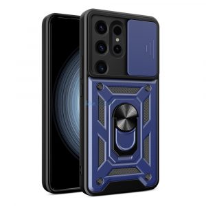 Husa Hybrid Armor Camshield pentru Samsung Galaxy S24 Ultra blindata cu husa pentru camera - albastra