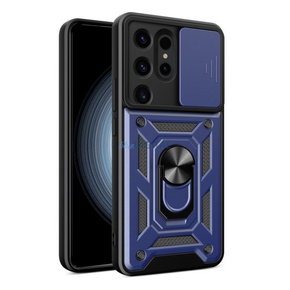 Husa Hybrid Armor Camshield pentru Samsung Galaxy S24 Ultra blindata cu husa pentru camera - albastra