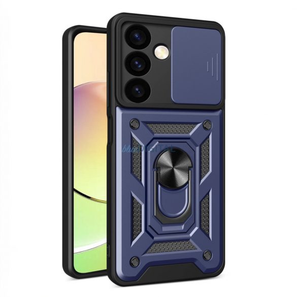 Hybrid Armor Camshield husă pentru Xiaomi POCO C65 / Redmi 13C husă blindat cu Husăul camerei - albastru