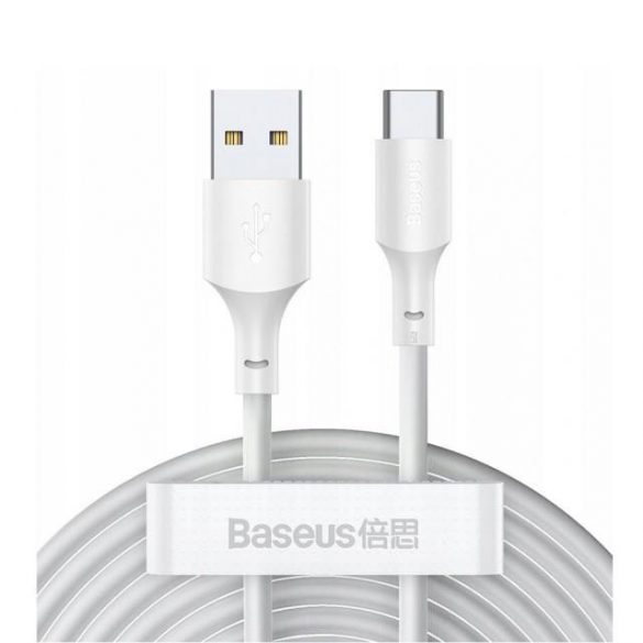 CABLU USB USB-C 5A 40W 1.5M BASEUS SIMPLE WISDOM TZCATZJ-02 ALB SET 2 BUC