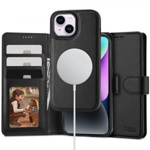 Husă Tech-Protect Wallet MagSafe pentru iPhone 15 - neagră