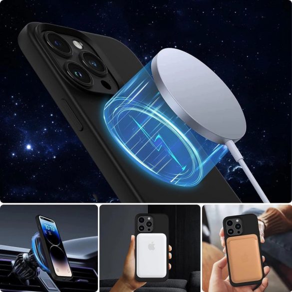 Husă Tech-Protect din silicon MagSafe pentru iPhone 11 Pro - neagră