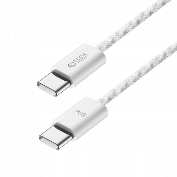 Cablu PD Tech-Protect UltraBoost Classic USB-C / USB-C 60W 3A 0,25 m - alb