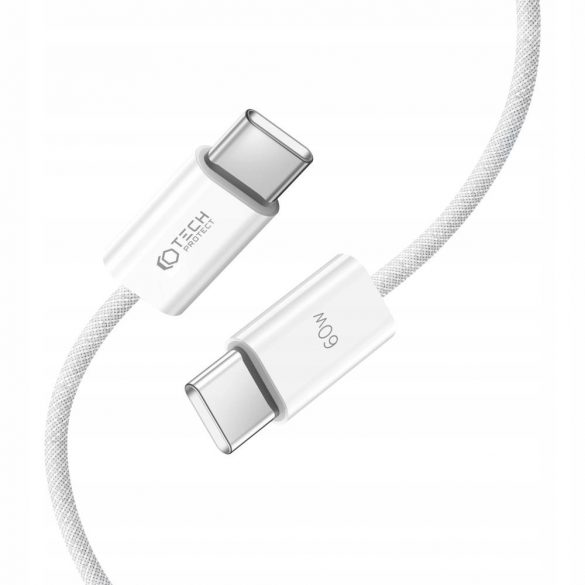 Cablu PD Tech-Protect UltraBoost Classic USB-C / USB-C 60W 3A 0,25 m - alb