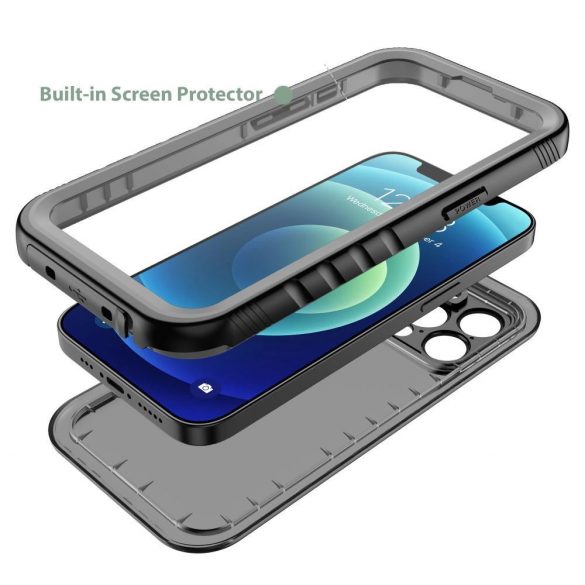 Carcasa Tech-Protect ShellBox impermeabila IP68 pentru iPhone 14 - neagra