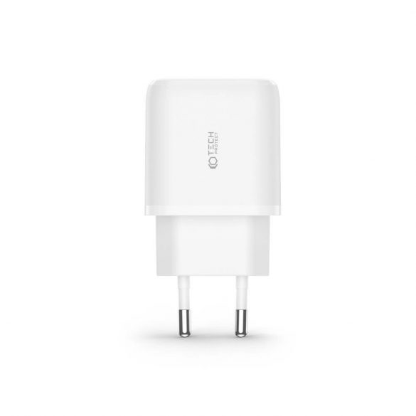 Tech-Protect C20W USB-C PD 20W / USB-A QC 3.0 încărcător de rețea cu cablu USB-C / Lightning - alb