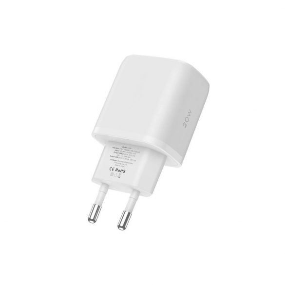 Tech-Protect C20W USB-C PD 20W / USB-A QC 3.0 încărcător de rețea cu cablu USB-C / Lightning - alb