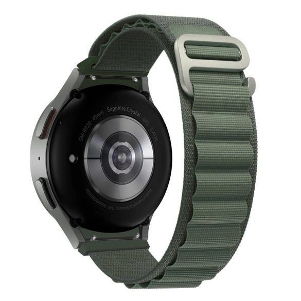 Curea Tech-Protect din nailon Pro pentru Samsung Galaxy Watch 4/5/5 Pro/6/7/FE - Verde închis