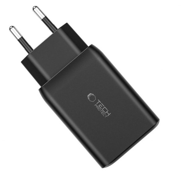 Incarcator de retea Tech-Protect C65W 2x USB-C PD 65W / USB-A QC 3.0 - alb