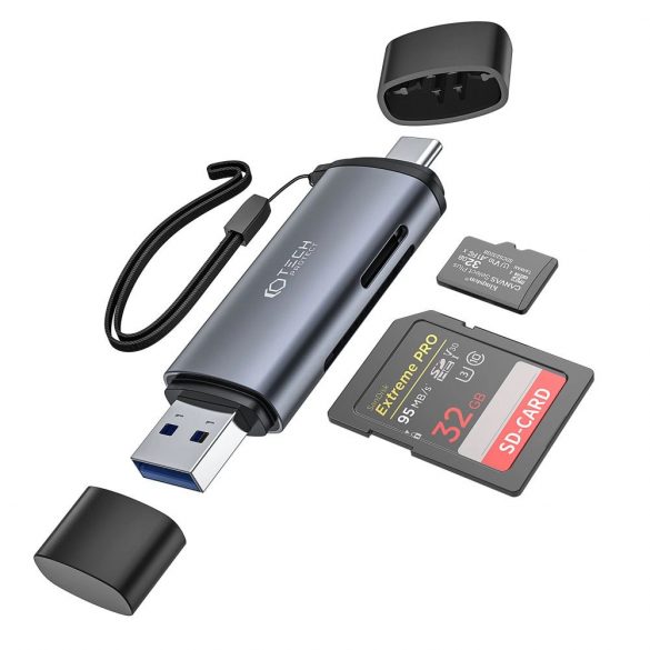 Czytnik Tech-Protect UltraBoost kart SD / micro SD cu USB-C / USB-A - złączami