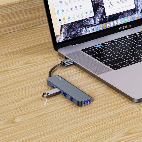 HUB Tech-Protect V0 5in1 USB-A - USB-A 3.0 / 3x USB-A 2.0 / USB-C - gri