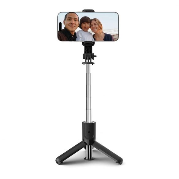 Stick selfie Bluetooth Tech-Protect L02S cu trepied de până la 72 cm - negru