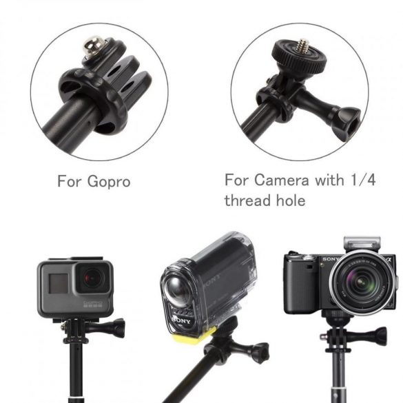 Monopad Tech-Protect pentru GoPro Hero cu stick selfie de până la 92 cm - negru