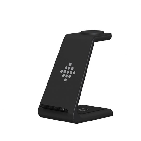 Încărcător inductiv Tech-Protect A8 10W sub formă de suport 3 în 1 pentru smartphone / căști / smartwatch - negru