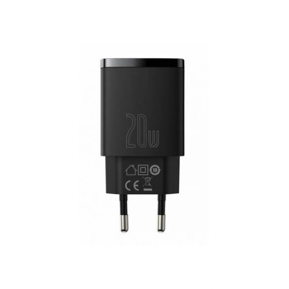 ÎNCĂRCĂTOR DE CĂLĂTORI BASEUS USB + USB-C 20W QC 3.0 CCXJ-B01 NEGRU