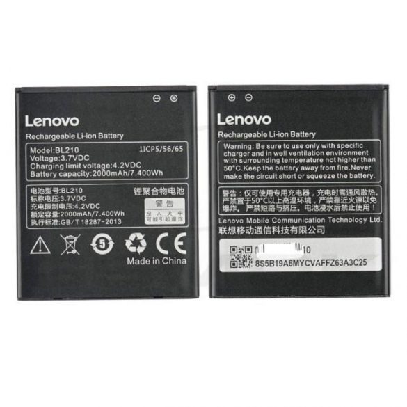 BATERIE LENOVO A536 / A606 / S650 / S820 BL210 5B19A6MYCV 2000MAH ORIGINAL VRAC