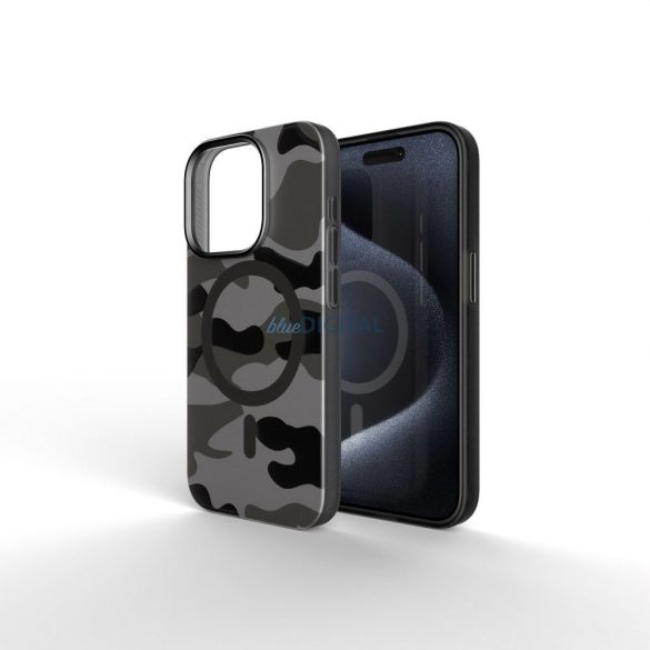 FORCELL F-PROTECT Levels with Dual Layer 4D technology, Military Drop-Test compatible with MagSafe for IPHONE 16 black camo