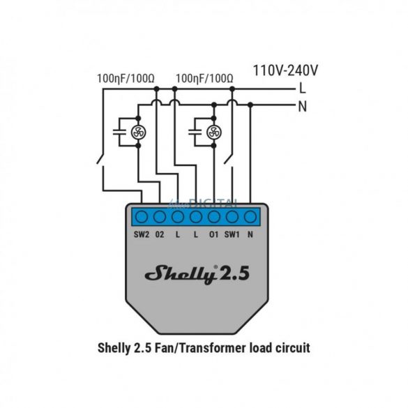 Filtru de interferență Shelly RC Snubber