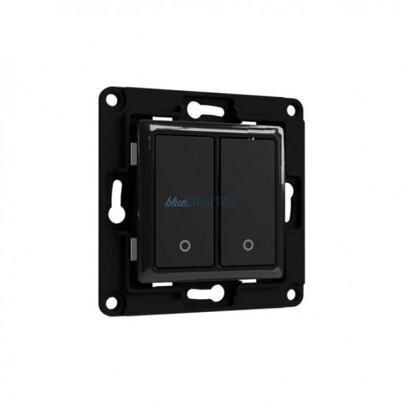 Shelly Wall Switch Comutator de perete cu 2 butoane, Negru