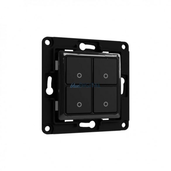 Shelly Wall Switch Comutator de perete cu 4 butoane, Negru