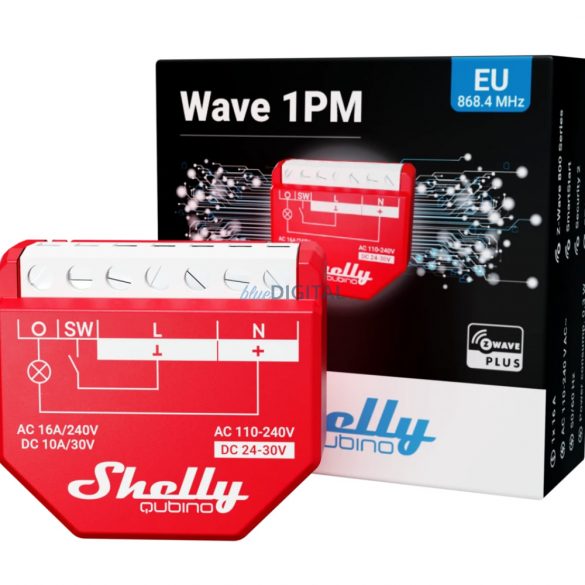 Shelly Qubino Wave 2PM, releu inteligent cu 2 circuite cu contor de consum