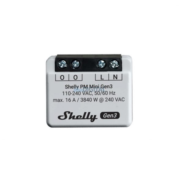 Releu inteligent WiFi cu un singur circuit Shelly PM Mini Gen3, 16A