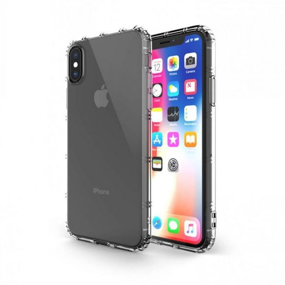 Husa din spate din silicon rezistenta la socuri, iPhone 14 Pro, transparenta