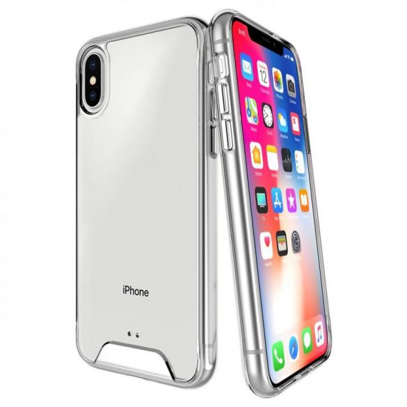 Husa din spate din silicon rezistenta la socuri, iPhone 14 Pro, transparenta