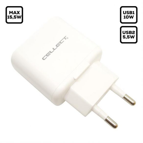 15.5W Adaptor încărcător de rețea 2 prize USB, 3.1A