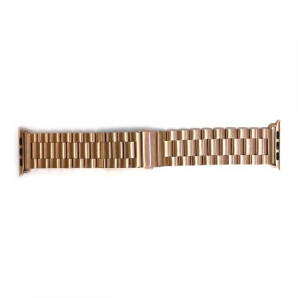 Curea metalică pentru ceas Apple Watch, 42/44/45 mm, Rose Gold