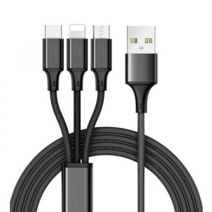 Cablu de încărcare 3 în 1, micro USB+Type-c+lightning