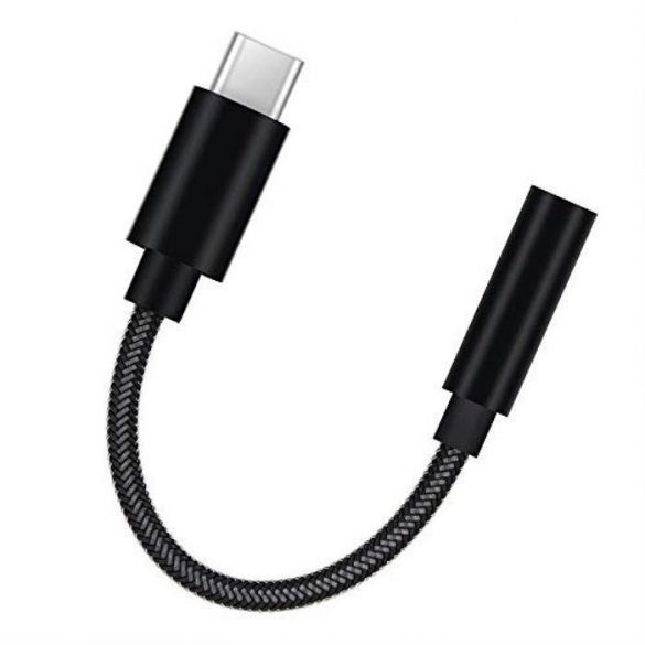 Convertor adaptor Type-C la Jack, negru