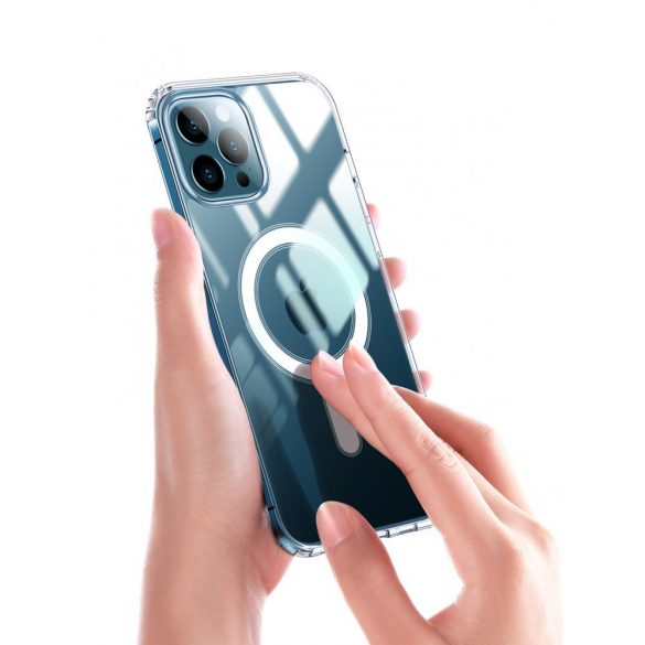 iPhone 12 Mini TPU + PC Magnetic silicon husă, transparent