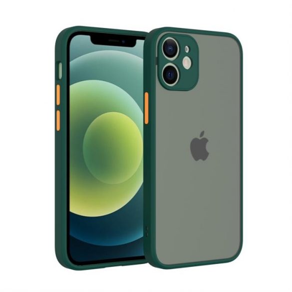 Husă din plastic pentru iPhone 12 Mini, verde, portocaliu