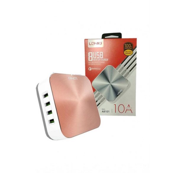 Statie USB LDNIO 50W cu 8 intrari 10A, Rosegold