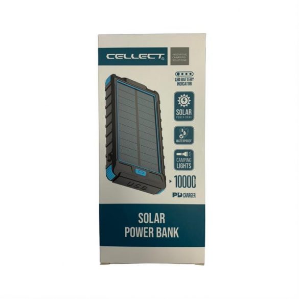 Cellect Solar Power Bank, 10000mAh, negru-albastru