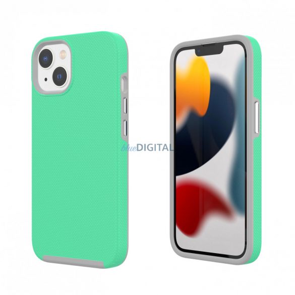 Husa iPhone 14 TPU+PC rezistenta la socuri, Turcoaz