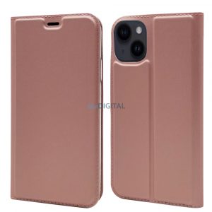 Husă cu deschidere laterală pentru iPhone 15 Pro, Rosegold