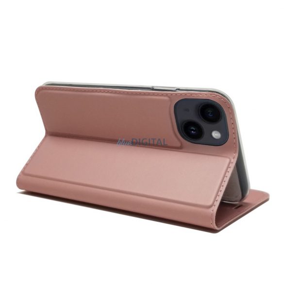 Husă cu deschidere laterală pentru iPhone 15 Pro, Rosegold