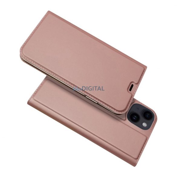 Husă cu deschidere laterală pentru iPhone 15 Pro, Rosegold