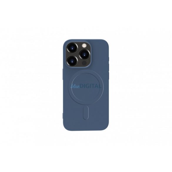 Husa magnetica din silicon pentru iPhone 15 Pro, albastra