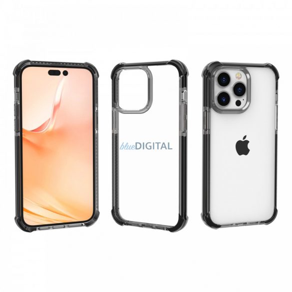 Husa din silicon rezistenta la socuri pentru iPhone 14 Pro, neagra