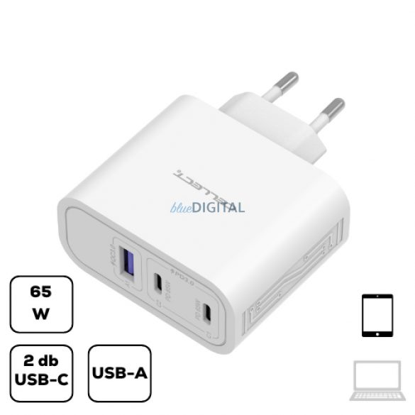 Adaptor încărcător de rețea cu funcție de încărcare rapidă 65W, alb