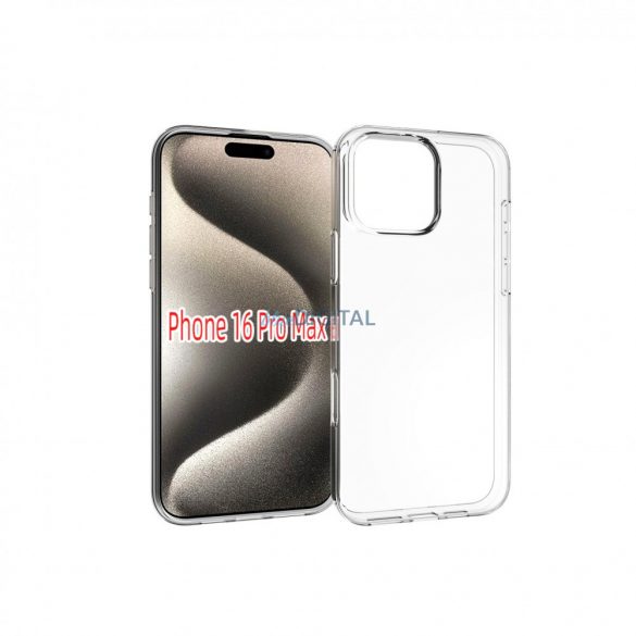 iPhone 16 Pro Max subțire TPU silicon spate capac, transparent