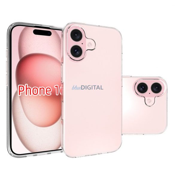 iPhone 16 subțire TPU silicon spate capac, transparent